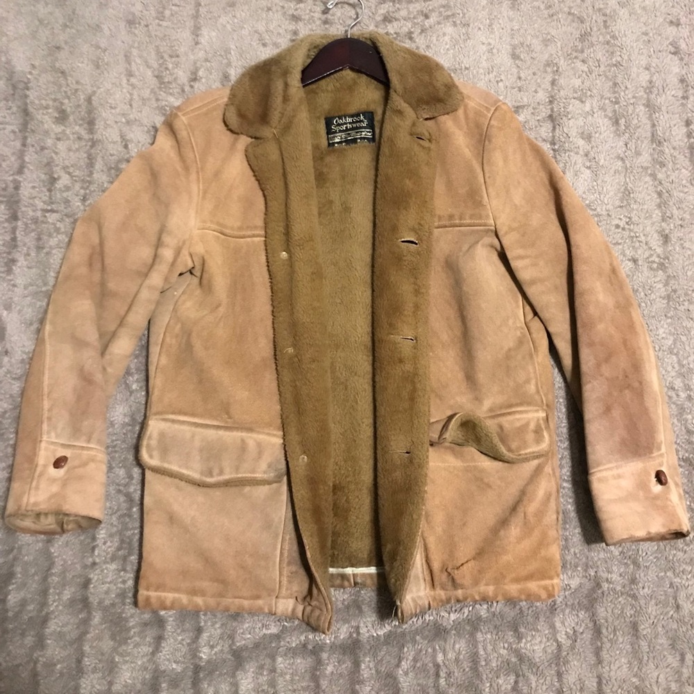 Vintage Suede Faux Fur Coat